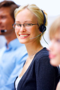 woman wearing headset